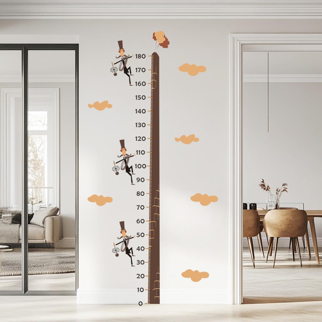 Creative Magic Witch Height Chart Sticker for Living Room Kids Room Wall Decoration Growth Ruler Wall Art