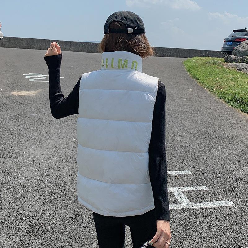 Down cotton vest women's winter new outer wear vest large size fashion vest design sense vest jacket