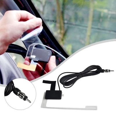 Antena Universal para Carro DAB+FM Montagem em Vidro de Para-brisa Ativa Adaptador de Rádio Antena DAB Cabo Antena Peças Exteriores