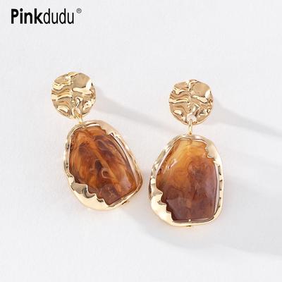 Personality 3 Color Irregular Resin Drop Earrings Exaggerated Creative Geometric Earring for Women Jewelry PD1291