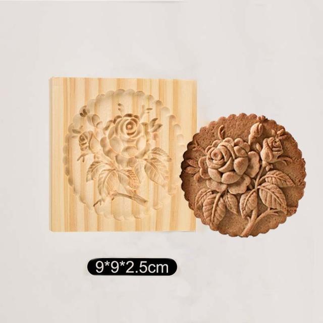 Wooden Cookie Mold Household Gingerbread Cake Mould Press Christmas 3D Biscuit Embossing Molds Bakery Gadget Kitchen Supplies