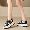 Fashion 8.5CM Women's Breathable Mesh Sneakers Autumn New Style Versatile Thick Bottom Casual Sports White Shoes Comfortable All Match