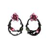 European and American Black Gold Plated Two-color Dark Rose Ring Necklace Stud Earrings, Fashion Three-piece Jewelry 2026