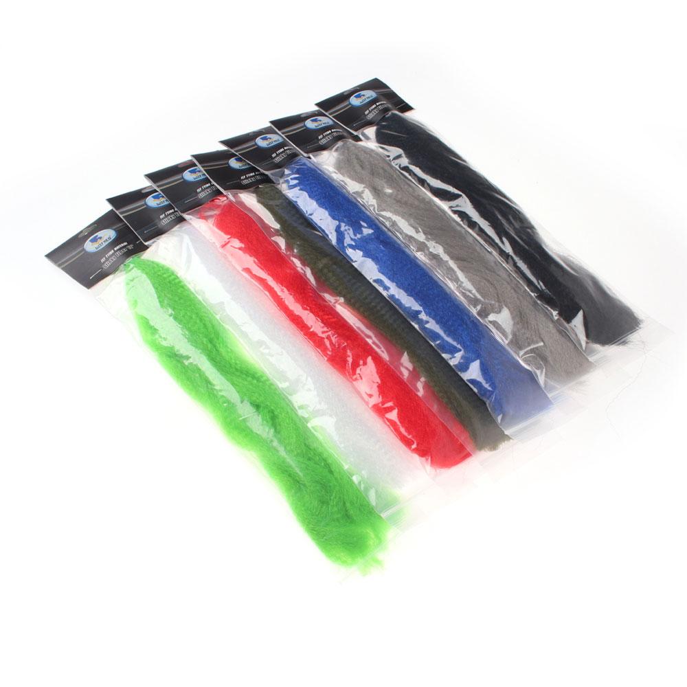 Bimoo Kinky Soft Synthetik Fliegenbinden Streamer Faser Köder Fisch Bleikopf Jig Bindematerial Rosa Chartreuse Rot Orange Gelb