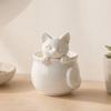DYS 3D Printed Cat Teacup, Cute Coffee Cup, Figurine Mugs, Holiday and Birthday Gift for Milk Tea Lovers