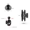 Tough-Claw Mount with Double Socket Arm and Round AMPS Base Adapter for 1 Inch Motorcycle Mount Gadgets Extension Arm