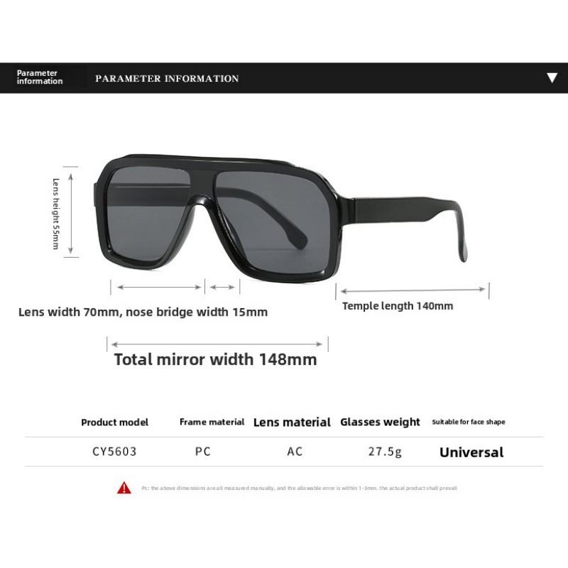 Women's sunglasses, retro large-frame square sunglasses, male and female pilot sunglasses.