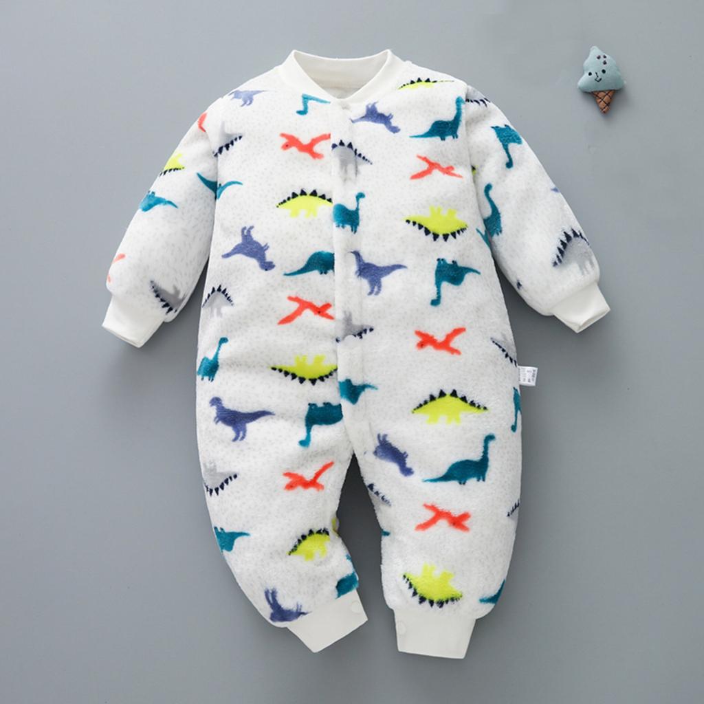 Newborn Infant Boy Fleece Thick Warm Jumpsuit Playsuit Romper Clothes