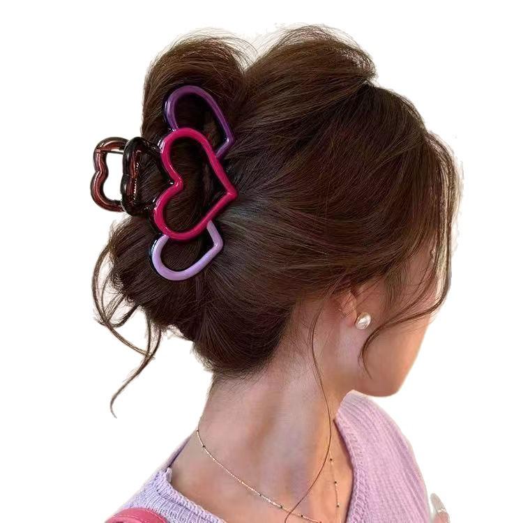 Gradient Heart Claw Hair Clip for Women - 2025 High-End Hair Accessory