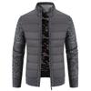 Men's Stand-Up Collar Fleece-Lined Oversized Knit Sweater Youth Casual Fall Jacket