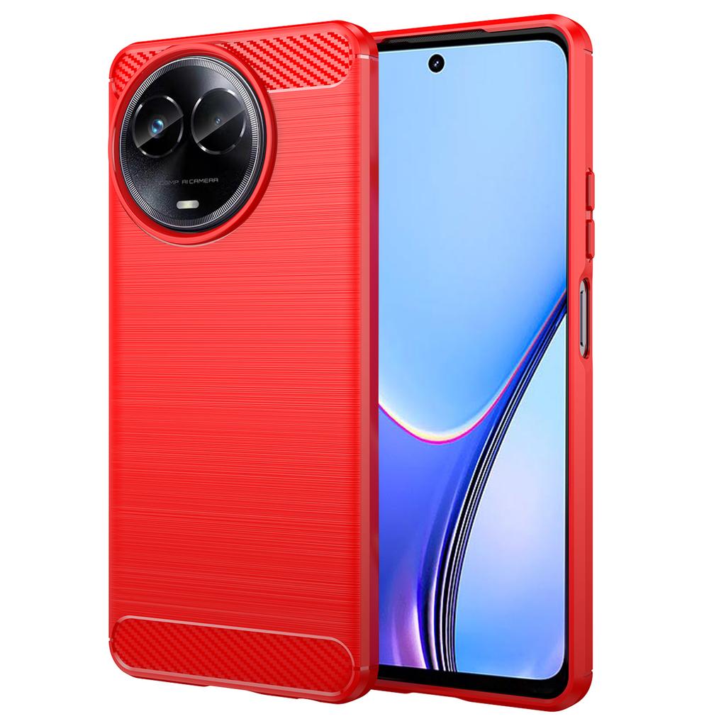 For Realme V50s 5G Case Shockproof Carbon Fiber Texture TPU Cell Phone Cover