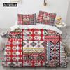 Geometric Flowers King Queen Duvet Cover Abstract Floral Bedding Set Colorful Modern Art Polyester Quilt Cover