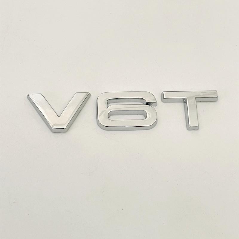 3D Metal V6T V8T Side Fender Emblem Tail Trunk Logo Badge Sticker Car Styling For 2s A3 A4 A5 A6 A7 A8 S3 S4 S5 S6 Q3 Q5 Q7A1