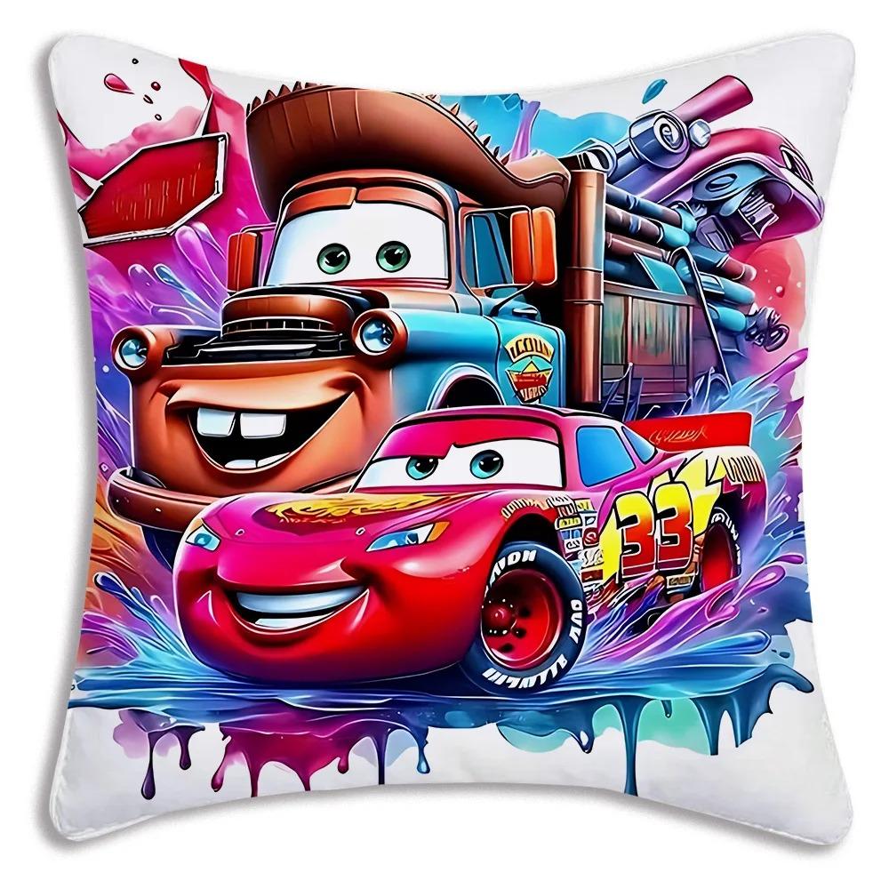

Подушки з тематикою «Тачки» з Блискавкою Макквіном та друзями для веселої подорожі! Чохол на подушку для дивана, односторонній друк, домашній декор 24x24Inch