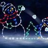 Christmas Snowman Metal Garden Decor With Lights For Holiday Festivities