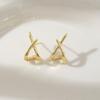 Hypoallergenic Geometric Ear Jewelry Gold Color Zinc Zinc Alloy Hollow  Earrings  Club