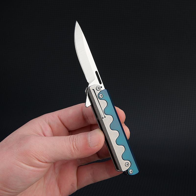 NEW Titanium Alloy Folding Knife D2 Blade Outdoor Camping Unboxing Portable High Hardness Kitchen Folding Knife