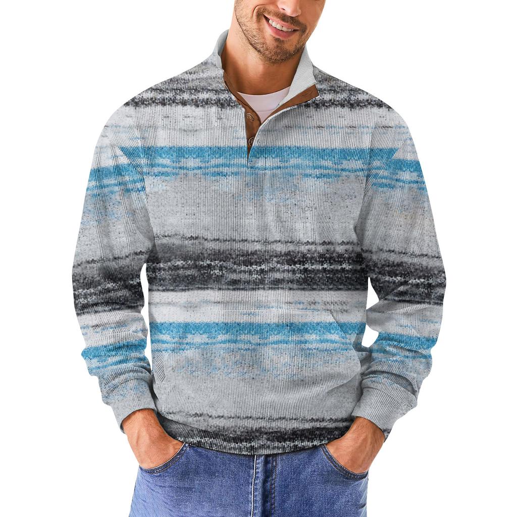 Sudadera con estampado retro e informal con degradado para hombre