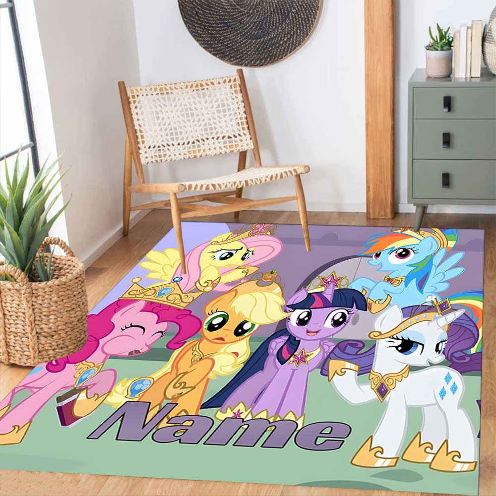 Little Pony (11) Customize your name rug, office chair cushion, home bedroom living room gift.