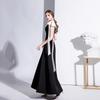 Black Evening Dress Women's   New One-shoulder Socialite Temperament Banquet Dress Slim Long Daily Dress