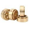 4Pcs RC Beadlock Wheel Rim Hubs Adhesive Free Brass RC Car Upgrade Parts for FMS FCX24 1 18 1 24 Climbing Car Gold