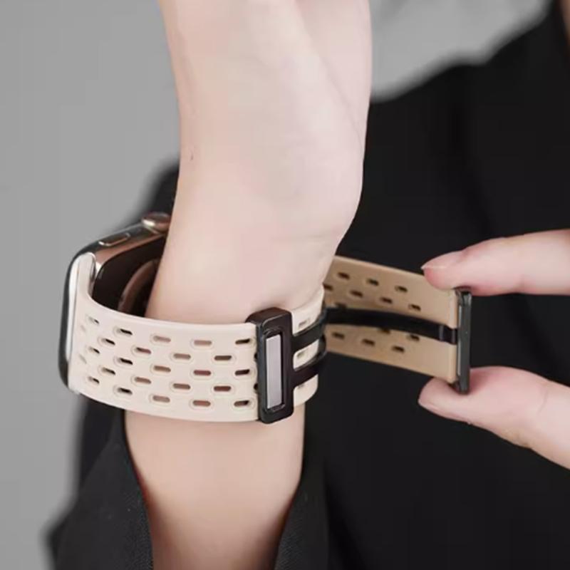 Comfortable Silicone Band with Magnetic Lock Breathable Accessory Sweat Resistant Silicone Watch Strap for Watch Fit3