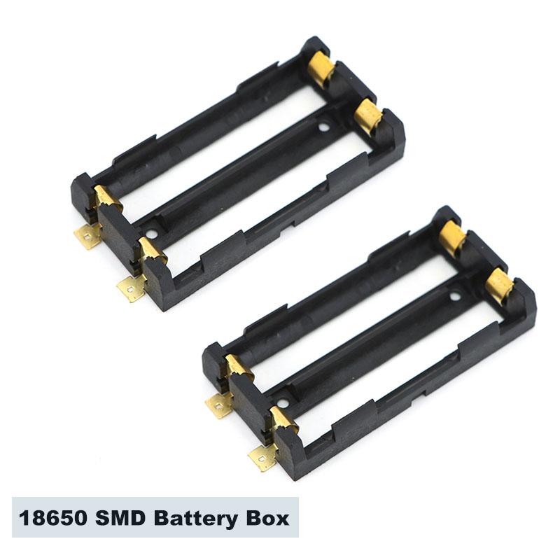

2 шт. 18650 аккумулятор SMT 1X 2X 3X 4X держатель порта SMD аккумуляторная батарея ящик для хранения контейнер внешний аккумулятор бронзовые контакты перезаряжаемый 2x 2 slot