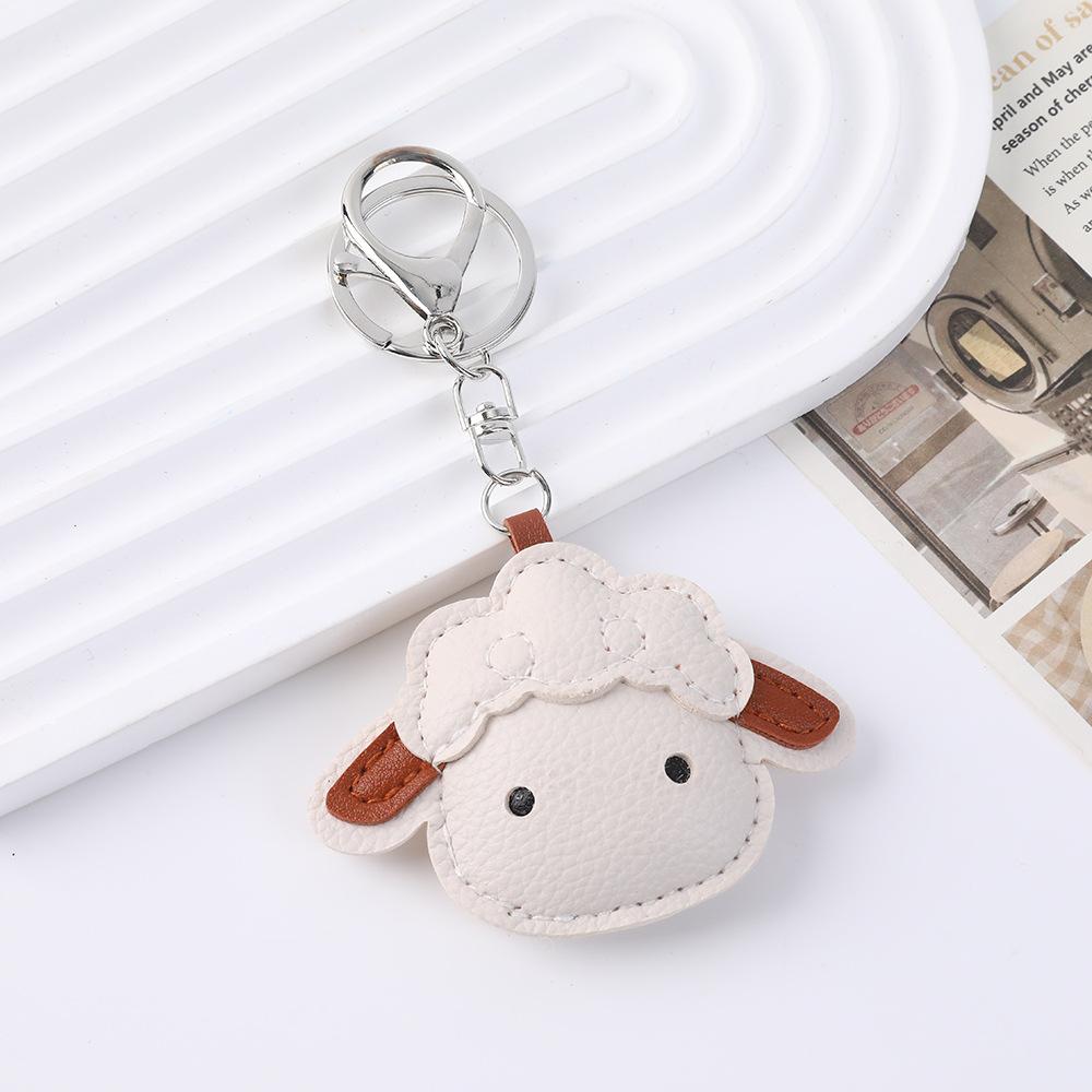 Cute Sheep Pattern Faux Leather Pendant Lightweight Waterproof Decor Accessory for Backpacks Luggage Girls Gift