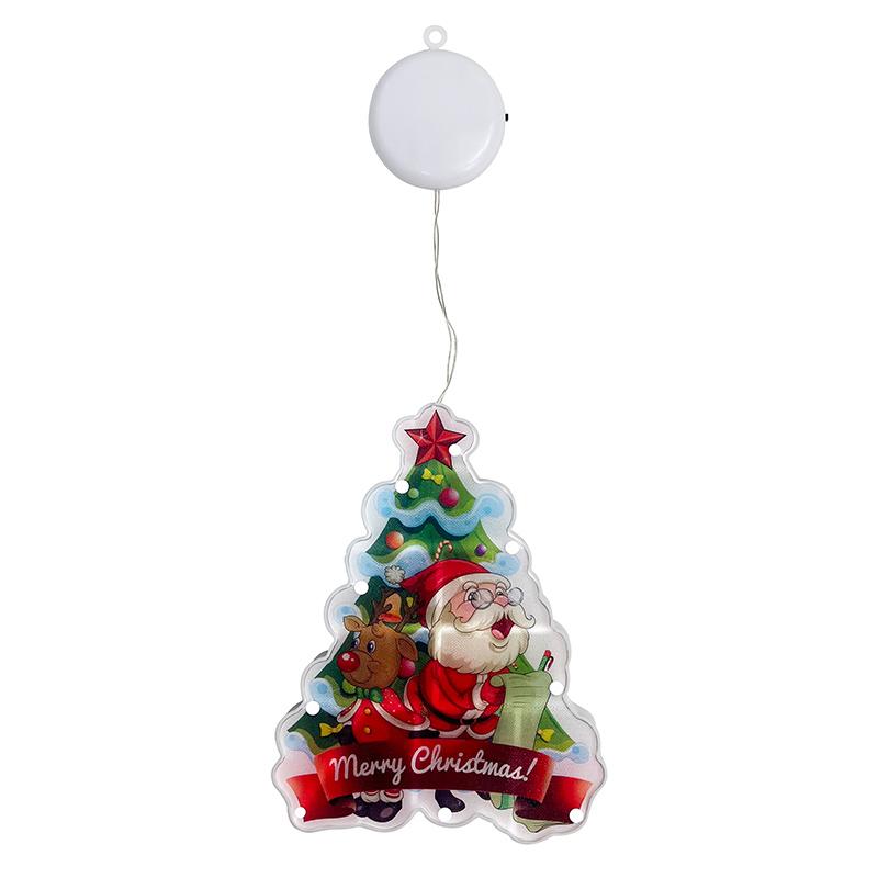 Christmas Decoration Lights, LED Christmas Window Lamp with Suction Cup, Battery Operated Hanging Window Light with Suction Cup