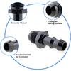 6AN männlich konisch auf 3/8 Schlauchstutzen gerader Fitting-Adapter, Aluminium gerader drehbarer Push-On Stutzen Kraftstoffleitungsfitting(Schwarz eloxiert)