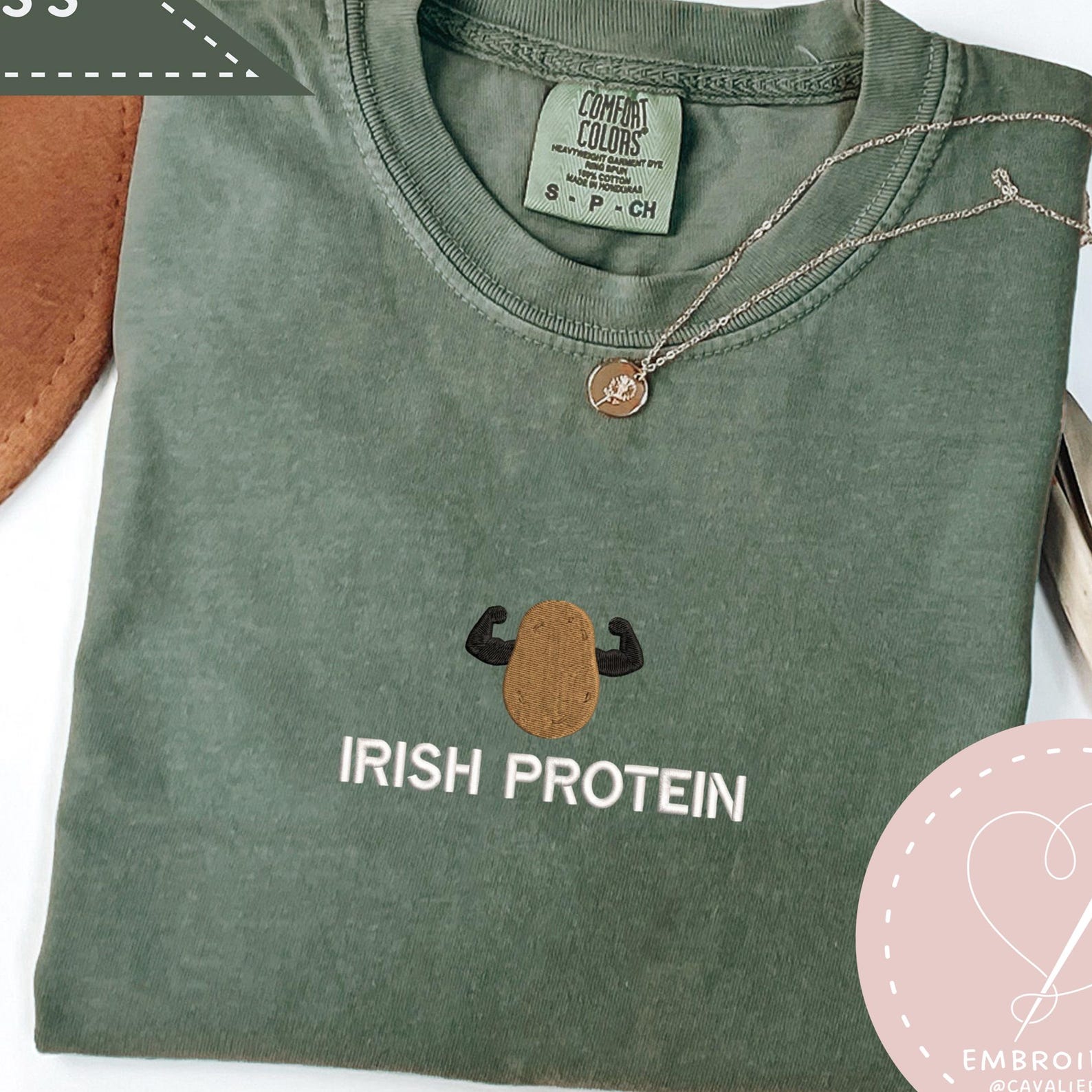 Irish Protein Potato Embroidery, Comfort Colors Tee, Irish Drinking Shirt, Irish pride shirt, St. Patrick s Day TShirt 3XL