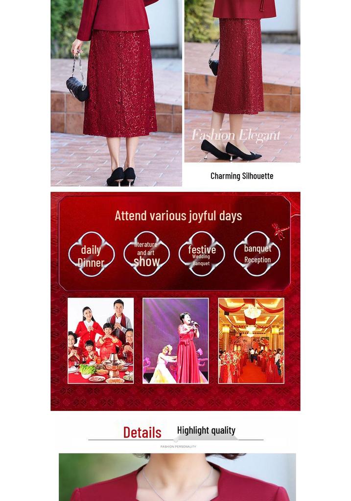 2026 Spring & Autumn Mother-in-Law Formal Wedding Dress Suit Skirt