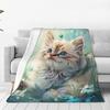 Snow Leopard Blanket with Three Wild Cats in Snowstorm Design for Cozy Living Room Decor AnimalPrintThrow Gift for Nature Lover