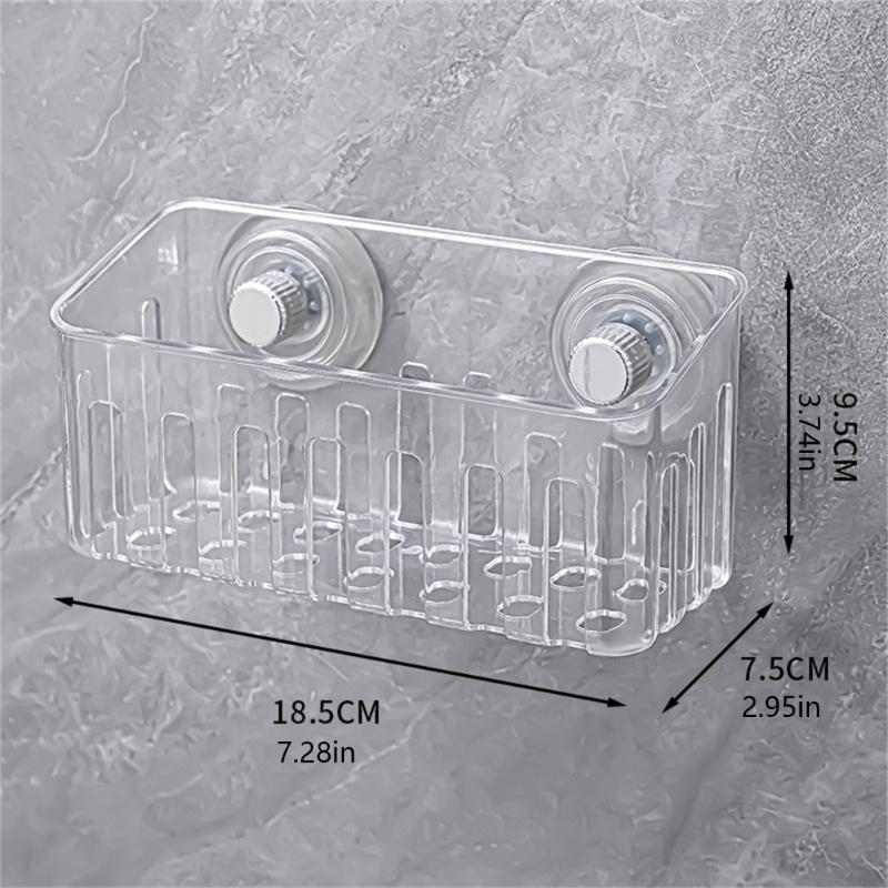 Plastic Sink Edge Storage Rack Featuring Strong Suction Cups for Efficient Dishcloth Drying and Countertop Organization