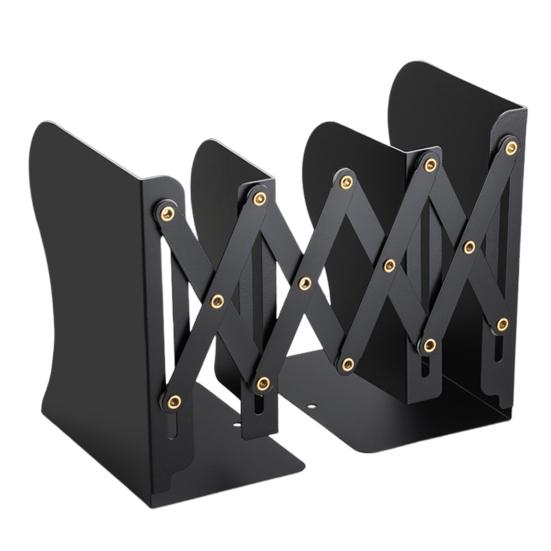 Metal Bookend Retractable Desktop Book Stand Space-saving Book Organizer Holder for Home School Office