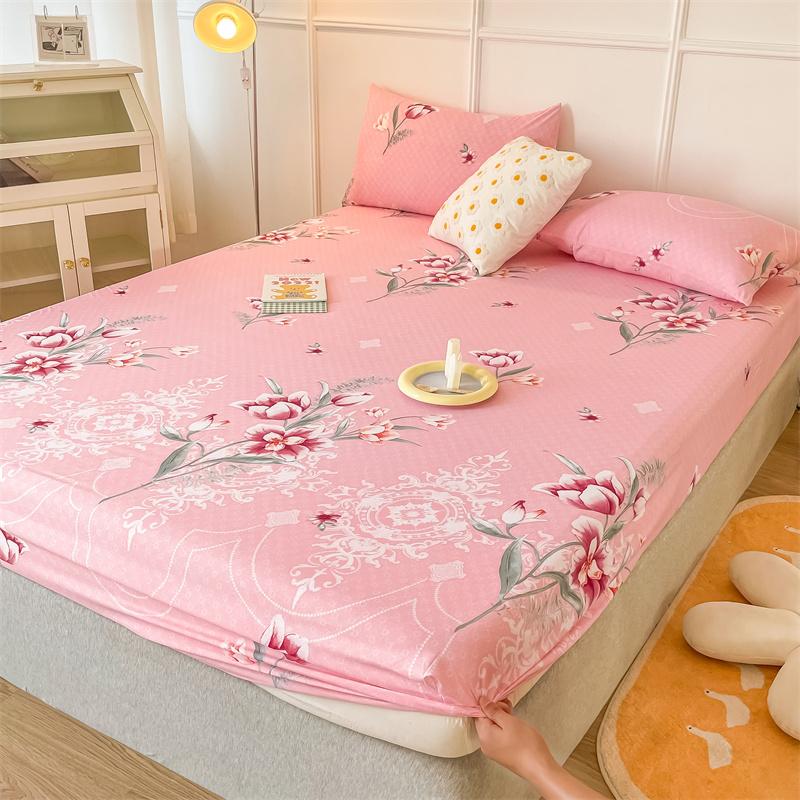 Printed Fitted Sheet Sets Lençol Single/Full/Queen/King Size Bed Sheets with Pillowcase for Home Elastic Band Mattress Cover