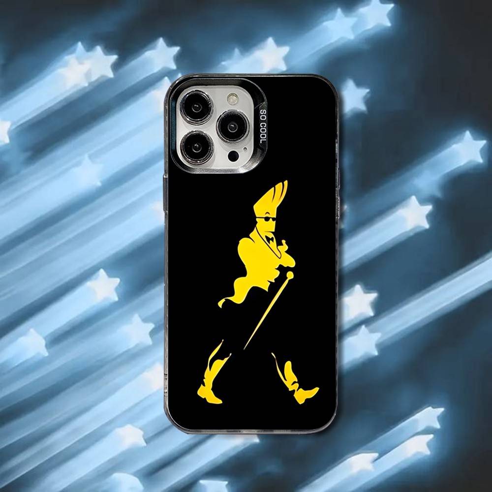 Cartoon J-Johnny Bravo Phone Case For iPhone 16,15,14,13,12,11,8,7,Pro,Max,Plus,Mini,XS,SE Black Matte Hard