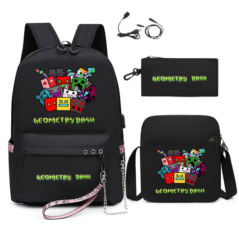 Geometry Dash Inspired School Backpack Set