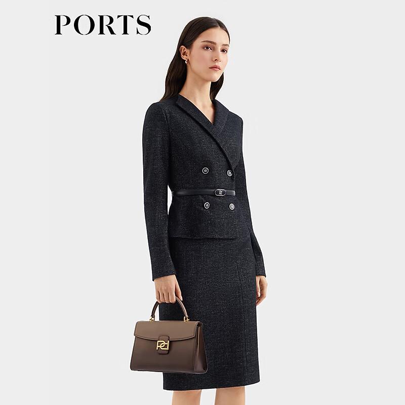 PORTS Women's Wool Blend Layered Patchwork Dress