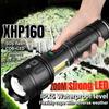 XHP160+COB Strong Light Torch Outdoor TYPE-C USB Rechargeable Flashlight Aluminum Alloy IPX5 Waterproof LED Lamp With Side Light