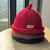 New Ins Solid Color Versatile Letter Landlord Hat Warm Windproof Small Fisherman Hat Showing Face