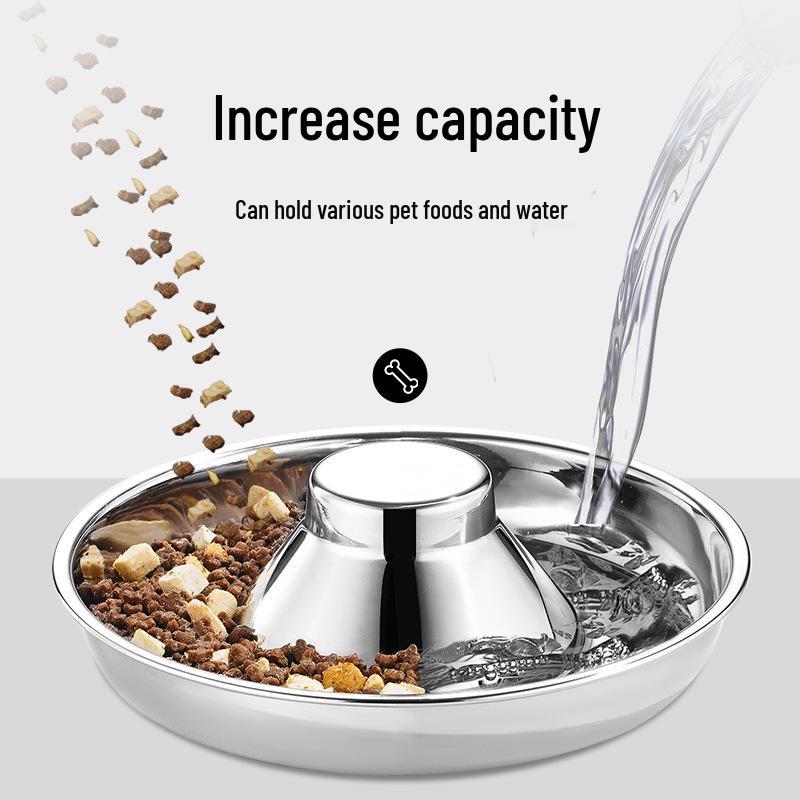 Stainless Steel Anti-Choke Slow Feeder Bowl for Dogs and Cats