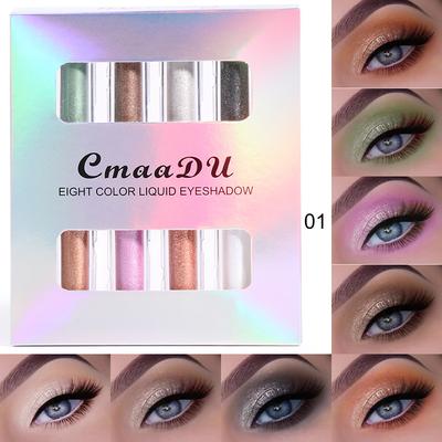CmaaDu 4Pcs/pack 8 Colors Pearl Water Eye Shadow