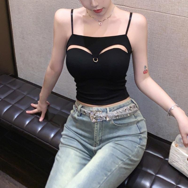 Women's Summer Design Sense Camis Pure Desire Hollow Sexy Top Summer Fashion Women's Tank Tops