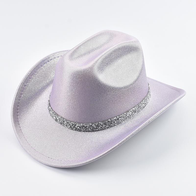 Western Style Cowboy Hat Fashion Roll Up Brim Party Dress Fedora Hat Festival Costume Party Play Cowgirl Hat