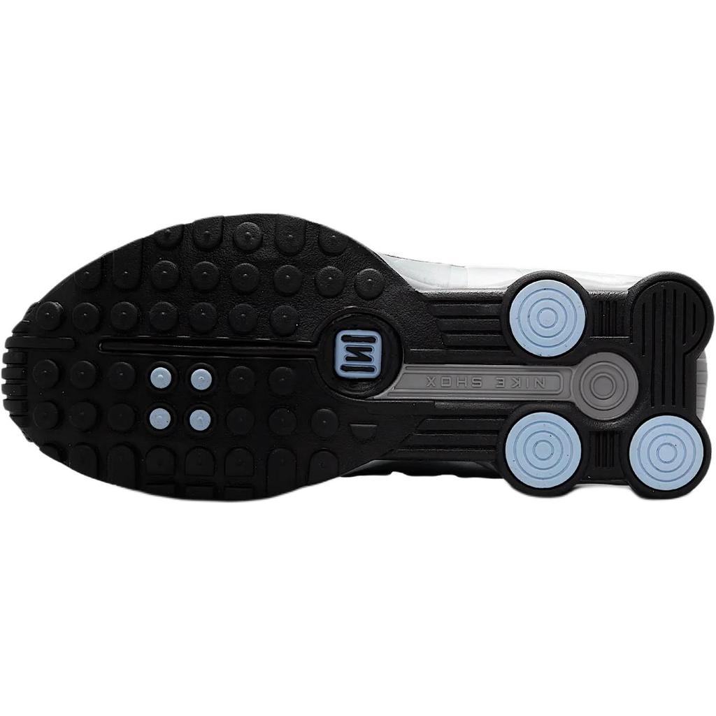 Nike Shox R4 GS Metallic Silver Psychic Blue Kids Sneakers Grey Black CW2626-004