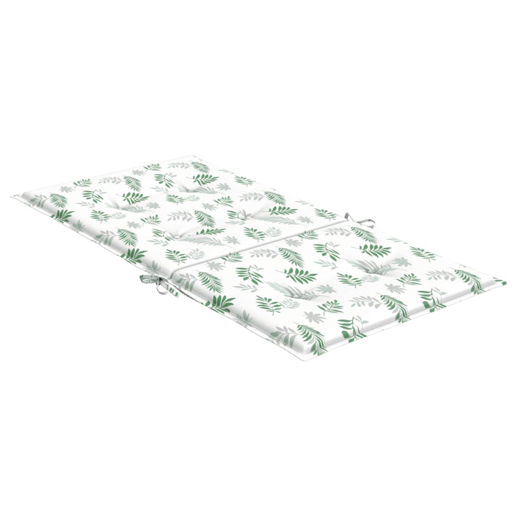 Low Back Cushions 4 Pcs Leaf Pattern Fabric