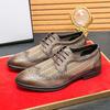 Summer Hollowed-out Mesh Leather Shoes Casual Brock Carved Business British Style Lace-up Mesh Wedding Men's Shoes