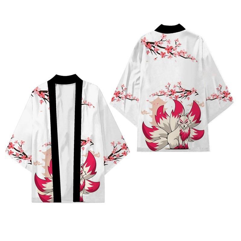Unisex Kimono 3d Vintage Crane Print Top Fashion Casual Cardigan Yukata Clothing Japanese Streetwear Traditional Clothing