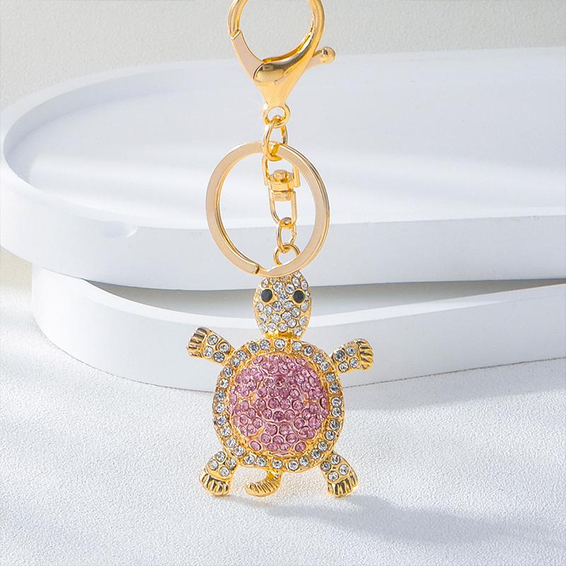 Chinese Style Lion Dance Rhinestone Metal Keychain Small Pendant Creative Backpack Keychain